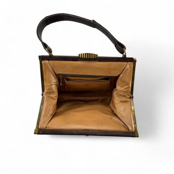 Vintage 1950s Lesco Genuine Alligator Leather Handbag - Picture 2 of 16